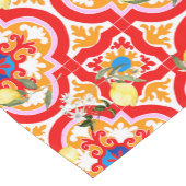 Mittelmeerfliesen, Zitronen, Zitrusfrüchte, Kurzer Tischläufer (Ecke)