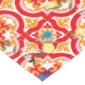 Mittelmeerfliesen, Zitronen, Zitrusfrüchte, Tischdecke (Schrägansicht)