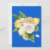 Mittelmeerfloral und Lemon Brautparty Einladung (Rückseite)