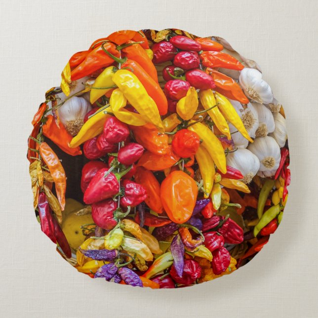 Mittelmeergeschmack Rundes Kissen (Vorderseite)