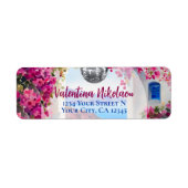 Mittelmeerinsel rosa Blumen Disco-Kugel (Vorne)