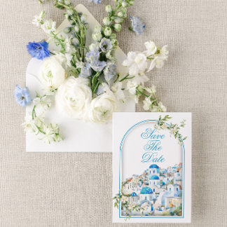 Mittelmeerische Hochzeit in Urlaubsort Save the Da Einladung