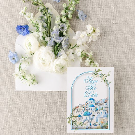 Mittelmeerische Hochzeit in Urlaubsort Save the Da Einladung