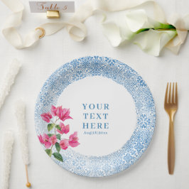 Mittelmeerkachelmuster Pappteller