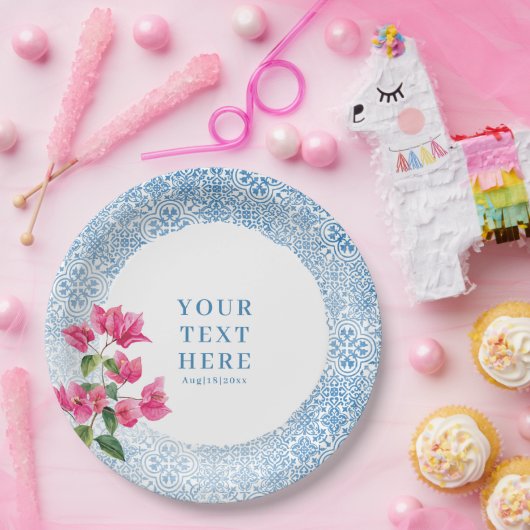 Mittelmeerkachelmuster Pappteller (Party)