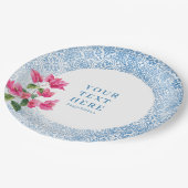 Mittelmeerkachelmuster Pappteller (Schrägansicht)