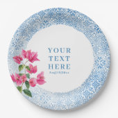 Mittelmeerkachelmuster Pappteller (Vorderseite)