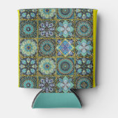 Mittelmeerkatze in blau-grün personalisiert Text Dosenkühler (Vorderseite)