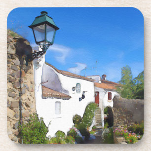 Mittelmeerkollektordorf Getränkeuntersetzer