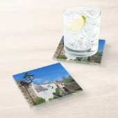 Mittelmeerkollektordorf Glasuntersetzer (Schrägansicht)