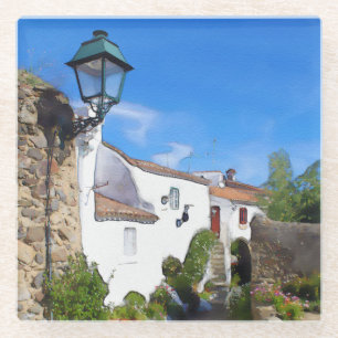 Mittelmeerkollektordorf Glasuntersetzer