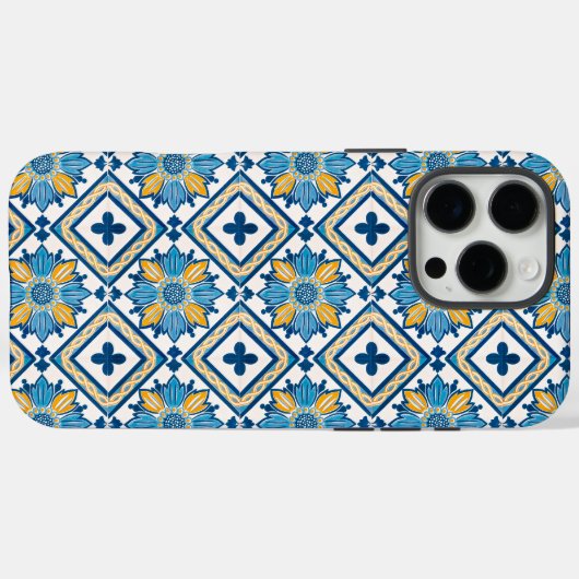 Mittelmeerküste-Charm Blumenmuster Case-Mate iPhone Hülle (Rückseite (Horizontal))
