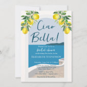 Mittelmeerküste Ciao Bella Brautparty Einladung (Vorderseite)
