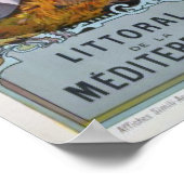 Mittelmeerküste, Frankreich Vintage Travel Poster (Ecke)