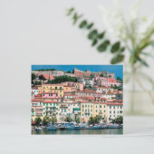 Mittelmeerküste Italien Dorf und Hafen Postkarte (Stehend Vorderseite)