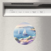 Mittelmeerküste mit Segelbooten Magnet (In Situ (Geschirrspüler))