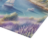 Mittelmeerküste mit Segelbooten Schneidebrett (Ecke)