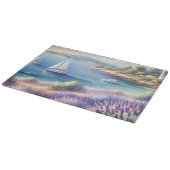 Mittelmeerküste mit Segelbooten Schneidebrett (Ecke)