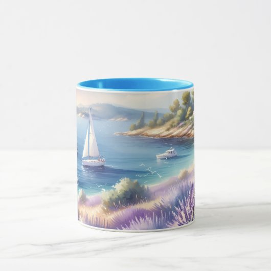 Mittelmeerküste mit Segelbooten Tasse (Zentrum)