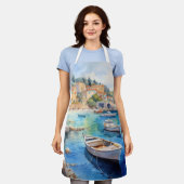 Mittelmeerküstendorf | Badegewässerfarbe Schürze (Getragen)