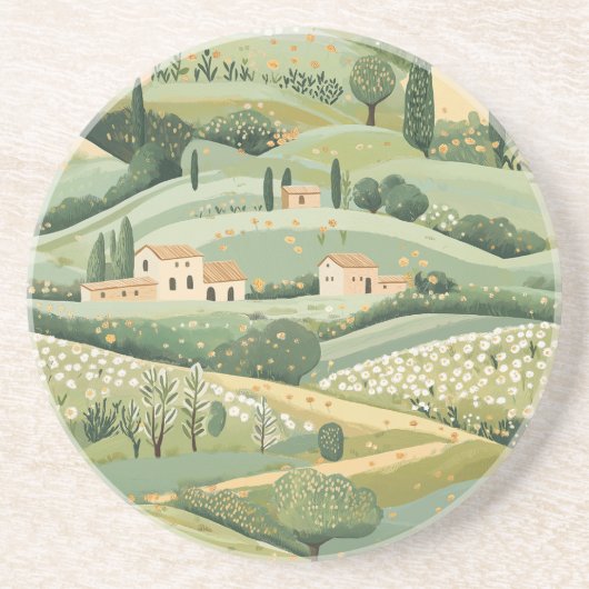 Mittelmeerland Sandstone Untersetzer (Vorne)