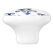 Mittelmeerlemme mit blauer und weißer Grenze Keramikknauf (Seitenansicht)