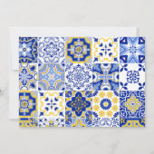 Mittelmeerlemon Blaue Fliesen 1. Foto Geburtstag Einladung (Rückseite)