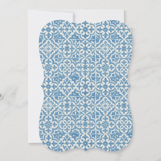 Mittelmeerlemon & Blauer Tile Einladung (Rückseite)