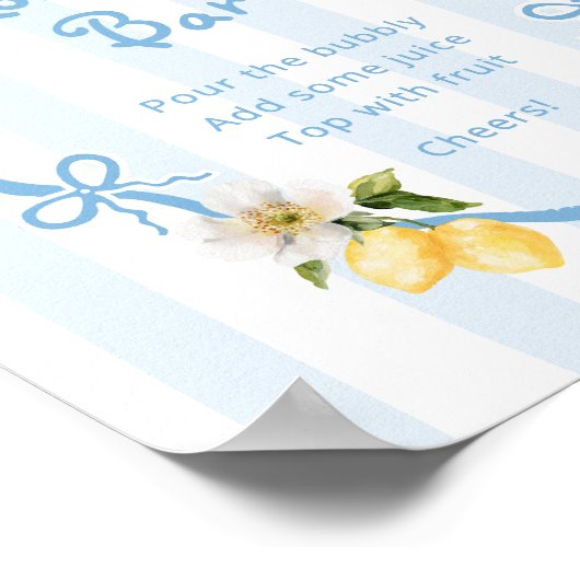 Mittelmeerlemon Blue Bows Momosa Bar Poster (Ecke)