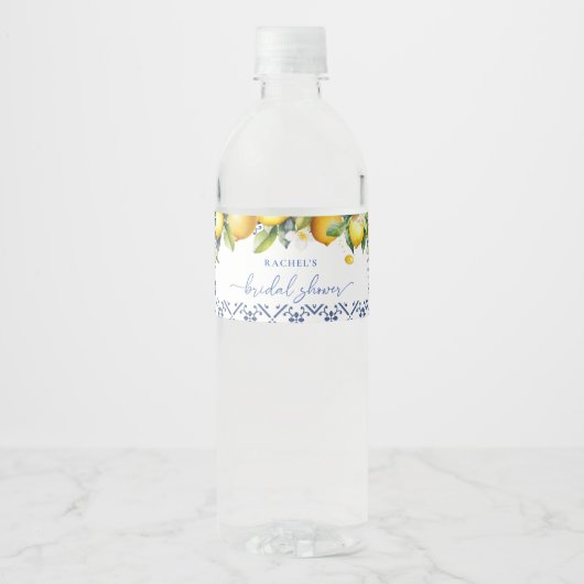 Mittelmeerlemon Citrus Bridal Sower Wasserflaschenetikett (Vorderseite)