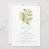 Mittelmeerlemon Citrus Hochzeitseinladung Einladung (Vorderseite)