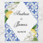 Mittelmeerlemon-Hochzeit Weinetikett (Einzelnes Label)