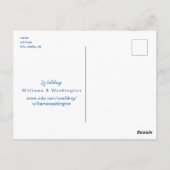 Mittelmeerlemon Wedding Blue Save the Date Postkarte (Rückseite)