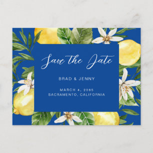 Mittelmeerlemon Wedding Blue Save the Date Postkarte