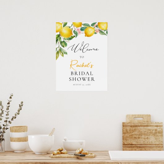 Mittelmeerlemon Zitrusfrüchte Brautparty Willkomme Poster (Küche)