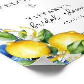 Mittelmeerlemonen Brautparty Begrüßungszeichen Poster (Ecke)