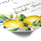 Mittelmeerlemonen Brautparty Begrüßungszeichen Poster (Ecke)