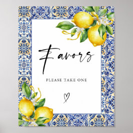 Mittelmeerlemonen Brautparty Favorit-Zeichen Poster