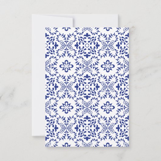 Mittelmeerlemonen Hochzeit mit blauen Mosaiken Save The Date (Rückseite)