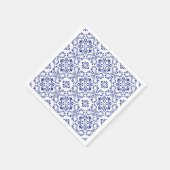 Mittelmeerlemonen Hochzeit mit blauen Mosaiken Serviette (Ecke)