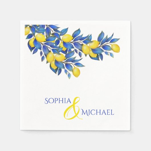 Mittelmeerlemonen-Hochzeit - Napkins Serviette (Vorderseite)