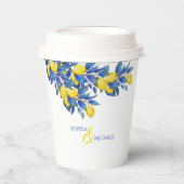 Mittelmeerlemonen-Hochzeiten- Pappbecher (Vorderseite)