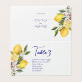 Mittelmeerlemonen Hochzeiten Platzkarten (Außenseite Aufgefaltet)