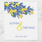 Mittelmeerlemonen-Hochzeiten- Weinetikett (Einzelnes Label)