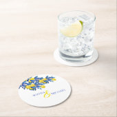 Mittelmeerlemonen-Hochzeitspapier-Untersetzer Runder Pappuntersetzer (Vor Ort)