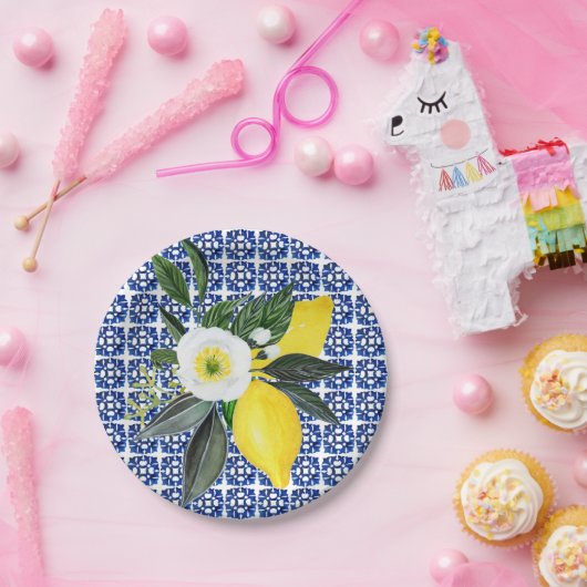 Mittelmeerlemonen Pappteller (Party)