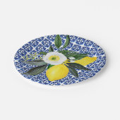 Mittelmeerlemonen Pappteller (Schrägansicht)