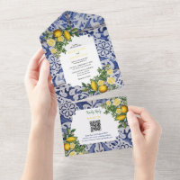 Mittelmeerlemonen Portugiesische Tiles Wedding