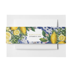 Mittelmeerlemonen Portugiesische Tiles Wedding Einladungsbanderole