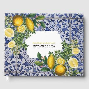 Mittelmeerlemonen Portugiesische Tiles Wedding Gästebuch